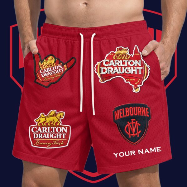 Melbourne Demons AFL x Carlton Draught Short Pants Personalized Gifts For Fans - Limited Edition