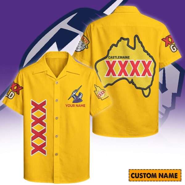 Melbourne Storm NRL x XXXX Gold Hawaiian Shirts Personalized Gifts For Fans - Limited Edition