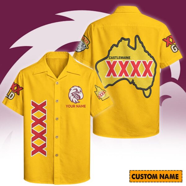 Manly Sea Eagles NRL x XXXX Gold Hawaiian Shirts Personalized Gifts For Fans - Limited Edition