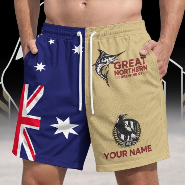 Collingwood Magpies AFL x Great Northern Australia Flag Short Pants Personalized Gifts For Fans - Limited Edition