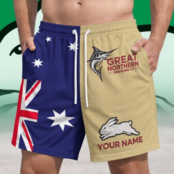 South Sydney Rabbitohs NRL x Great Northern Australia Flag Short Pants Personalized Gifts For Fans - Limited Edition