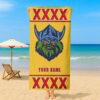 Canberra Raiders NRL x XXXX Gold Beer Beach Towel Custom Name For Fans - Limited Edition
