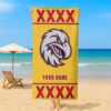 Manly Sea Eagles NRL x XXXX Gold Beer Beach Towel Custom Name For Fans - Limited Edition