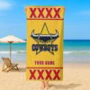 North QLD Cowboys NRL x XXXX Gold Beer Beach Towel Custom Name For Fans - Limited Edition