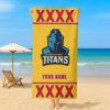 Gold Coast Titans NRL x XXXX Gold Beer Beach Towel Custom Name For Fans - Limited Edition
