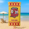 Sydney Roosters NRL x XXXX Gold Beer Beach Towel Custom Name For Fans - Limited Edition