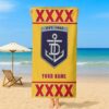 Fremantle Dockers AFL x XXXX Gold Beer Beach Towel Custom Name For Fans - Limited Edition