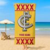 Carlton Blues AFL x XXXX Gold Beer Beach Towel Custom Name For Fans - Limited Edition