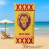 Brisbane Lions AFL x XXXX Gold Beer Beach Towel Custom Name For Fans - Limited Edition