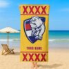 Western Bulldogs AFL x XXXX Gold Beer Beach Towel Custom Name For Fans - Limited Edition