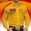 Gold Coast Suns AFL x XXXX Gold Men's Long-Sleeve Button Shirt Custom Name Gifts For Fans - Limited Edition