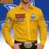 North Melbourne Kangaroos AFL x XXXX Gold Men's Long-Sleeve Button Shirt Custom Name Gifts For Fans - Limited Edition