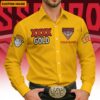 Essendon Bombers AFL x XXXX Gold Men's Long-Sleeve Button Shirt Custom Name Gifts For Fans - Limited Edition