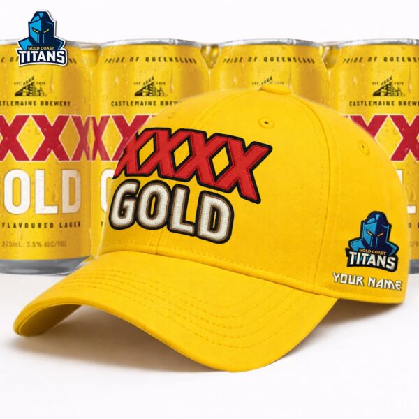 Gold Coast Titans NRL x XXXX Gold Classic Cap Custom Name Gifts For Fans - Limited Edition