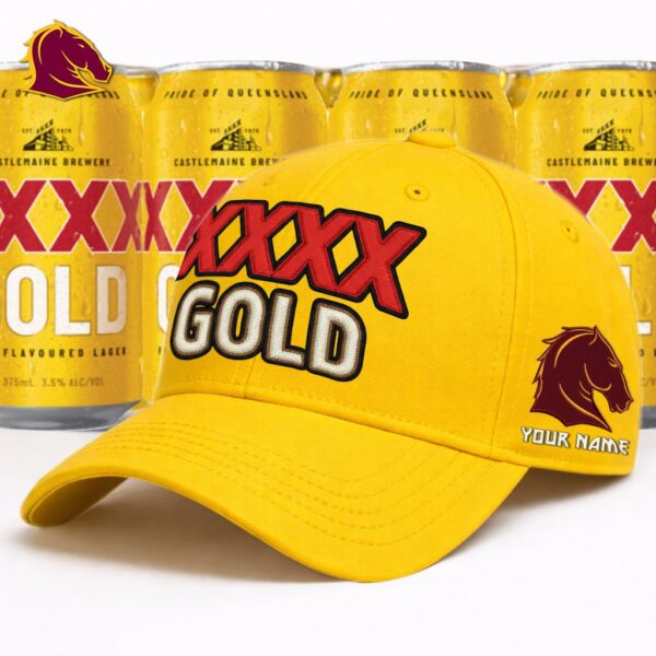 Brisbane Broncos NRL x XXXX Gold Classic Cap Custom Name Gifts For Fans - Limited Edition