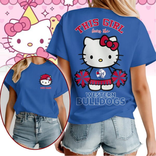Western Bulldogs AFL x Hello Kitty T Shirt Personalized Gifts For Fans - Limited Edition