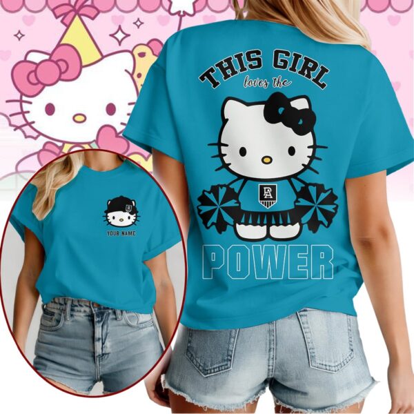Port Adelaide Power AFL x Hello Kitty T Shirt Personalized Gifts For Fans - Limited Edition