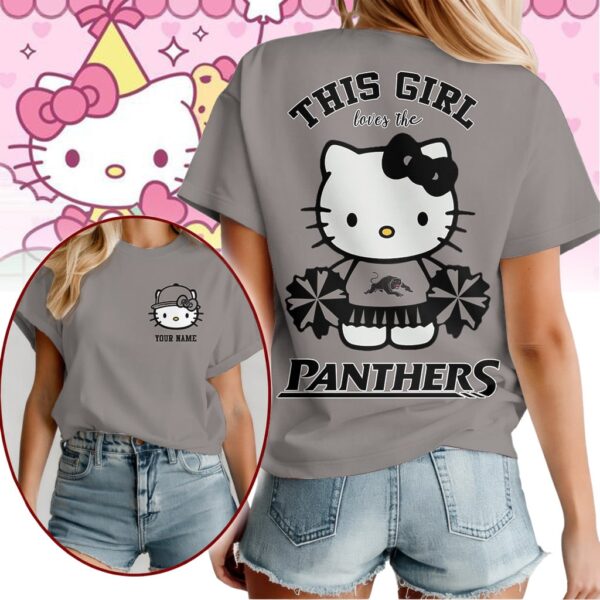 Penrith Panthers NRL x Hello Kitty T Shirt Personalized Gifts For Fans - Limited Edition