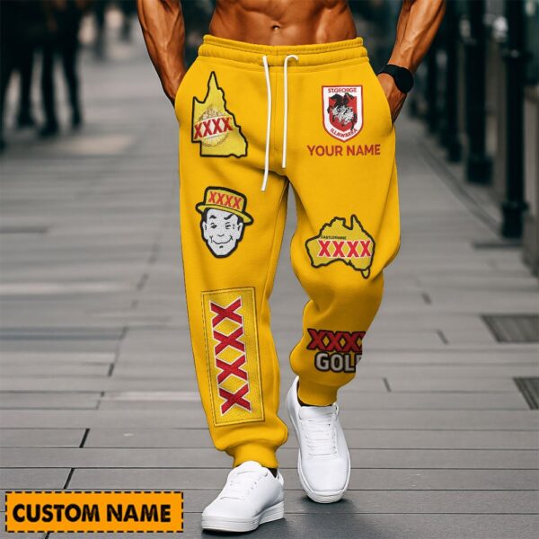 St. George Dragons NRL x XXXX Gold Beer Long Pants Custom Name Gifts For Fans - Limited Edition