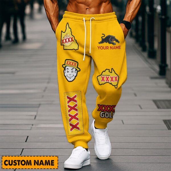 Penrith Panthers NRL x XXXX Gold Beer Long Pants Custom Name Gifts For Fans - Limited Edition