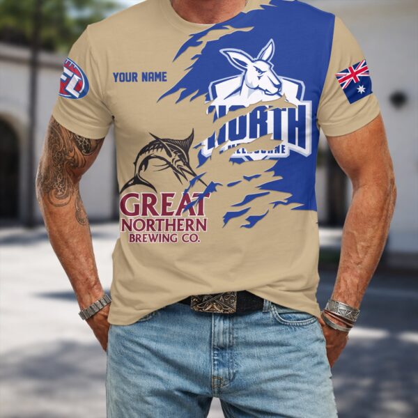 North Melbourne Kangaroos AFL x Great Northern Beer T Shirt Custom Name Gifts For Fans - Limited Edition