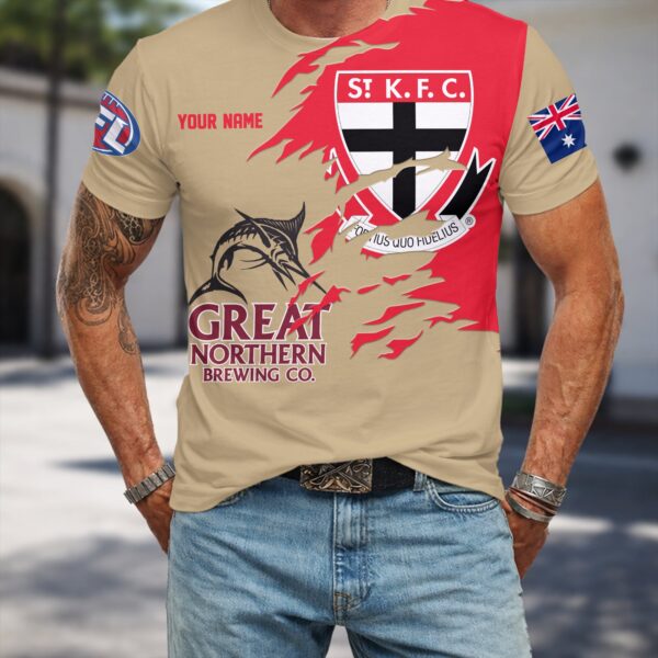 St Kilda Saints AFL x Great Northern Beer T Shirt Custom Name Gifts For Fans - Limited Edition