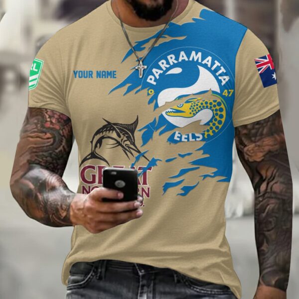 Parramatta Eels NRL x Great Northern Beer T Shirt Custom Name Gifts For Fans - Limited Edition