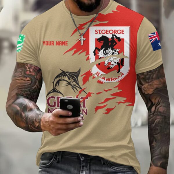St. George Dragons NRL x Great Northern Beer T Shirt Custom Name Gifts For Fans - Limited Edition