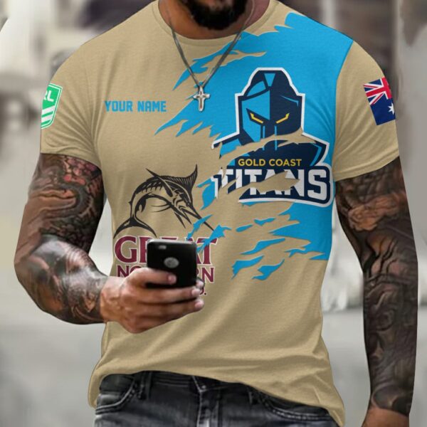Gold Coast Titans NRL x Great Northern Beer T Shirt Custom Name Gifts For Fans - Limited Edition