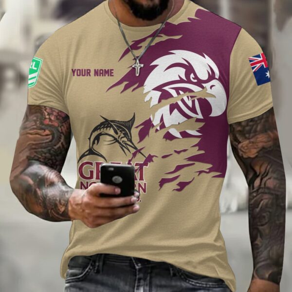 Manly Sea Eagles NRL x Great Northern Beer T Shirt Custom Name Gifts For Fans - Limited Edition