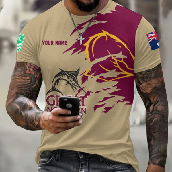 Brisbane Broncos NRL x Great Northern Beer T Shirt Custom Name Gifts For Fans - Limited Edition