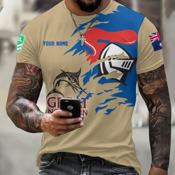 Newcastle Knights NRL x Great Northern Beer T Shirt Custom Name Gifts For Fans - Limited Edition