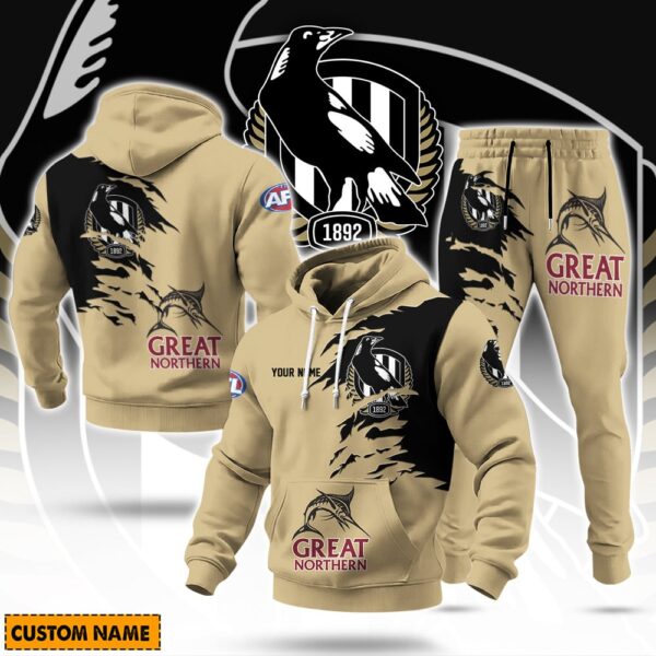 Collingwood Magpies AFL x Great Northern Beer Hoodie Set Custom Name Gift For Fans - Limited Edition