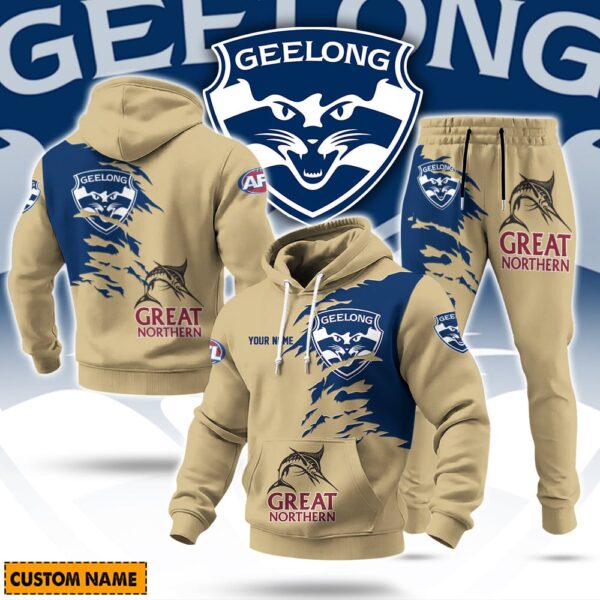 Geelong Cats AFL x Great Northern Beer Hoodie Set Custom Name Gift For Fans - Limited Edition