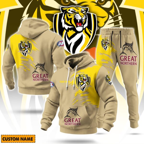 Richmond Tigers AFL x Great Northern Beer Hoodie Set Custom Name Gift For Fans - Limited Edition