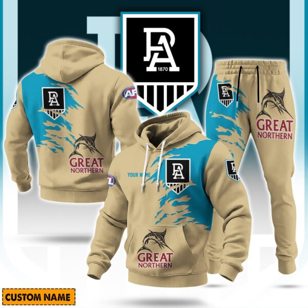 Port Adelaide Power AFL x Great Northern Beer Hoodie Set Custom Name Gift For Fans - Limited Edition