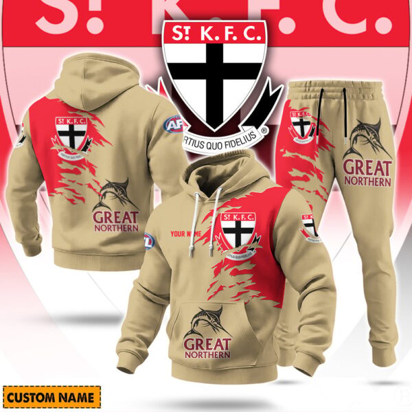 St Kilda Saints AFL x Great Northern Beer Hoodie Set Custom Name Gift For Fans - Limited Edition