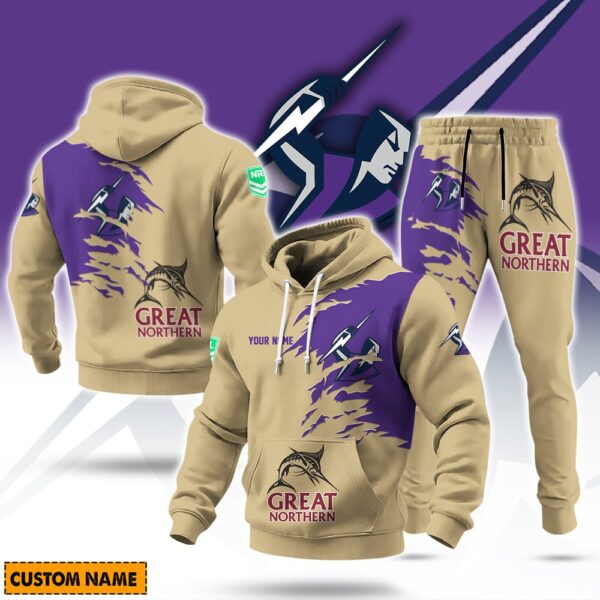 Melbourne Storm NRL x Great Northern Beer Hoodie Set Custom Name Gift For Fans - Limited Edition