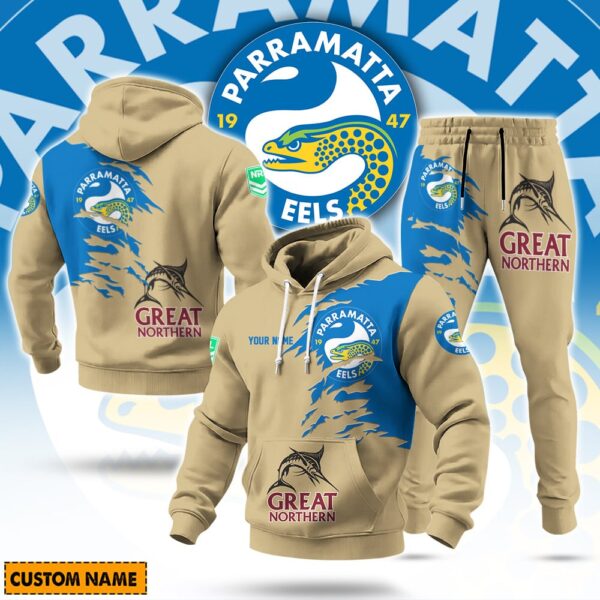 Parramatta Eels NRL x Great Northern Beer Hoodie Set Custom Name Gift For Fans - Limited Edition