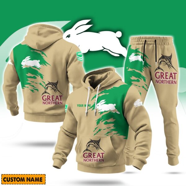 South Sydney Rabbitohs NRL x Great Northern Beer Hoodie Set Custom Name Gift For Fans - Limited Edition