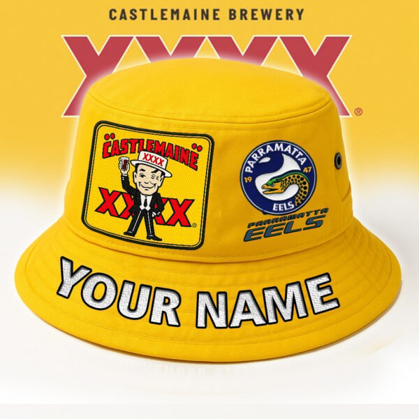 Parramatta Eels NRL x XXXX Gold Beer Bucket Hat Any Name Gift For Fan - Limited Edition