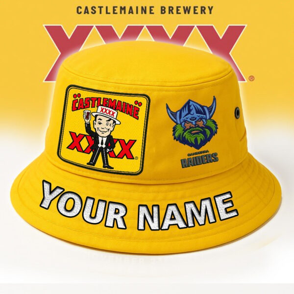 Canberra Raiders NRL x XXXX Gold Beer Bucket Hat Any Name Gift For Fan - Limited Edition