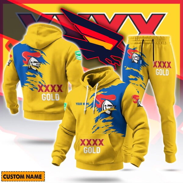 Newcastle Knights NRL x XXXX Gold Beer Hoodie Set Custom Name Gift For Fan - Limited Edition