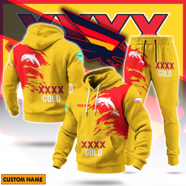 The Dolphins NRL x XXXX Gold Beer Hoodie Set Custom Name Gift For Fan - Limited Edition