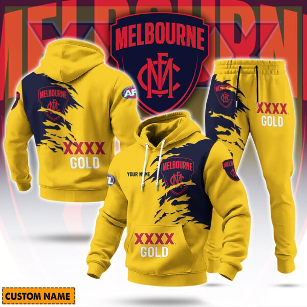 Melbourne Demons AFL x XXXX Gold Beer Hoodie Set Custom Name Gift For Fan - Limited Edition