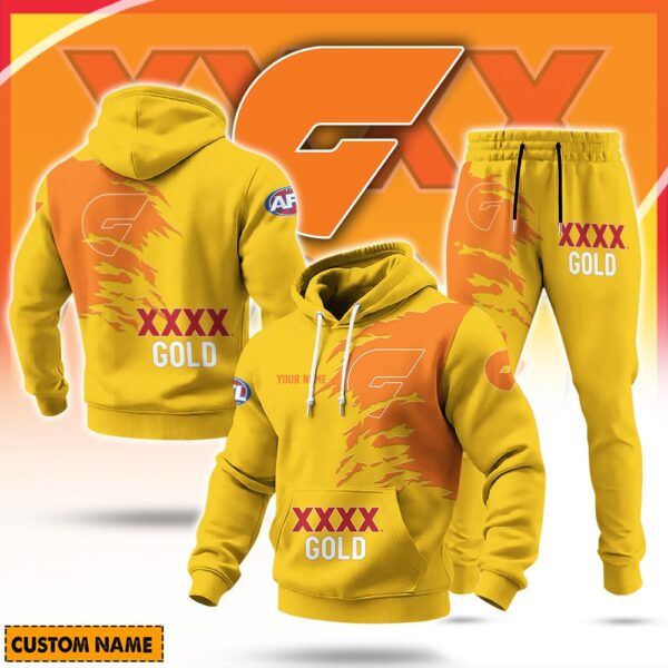 GWS Giants AFL x XXXX Gold Beer Hoodie Set Custom Name Gift For Fan - Limited Edition