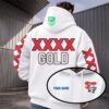 Newcastle Knights NRL x XXXX Gold White Hoodie Custom Name Gifts For Fan - Limited Edition
