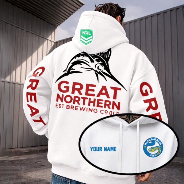 Parramatta Eels NRL x Great Northern White Hoodie Custom Name Gifts For Fan - Limited Edition
