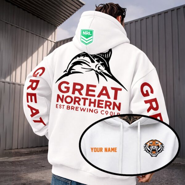 Wests Tigers NRL x Great Northern White Hoodie Custom Name Gifts For Fan - Limited Edition