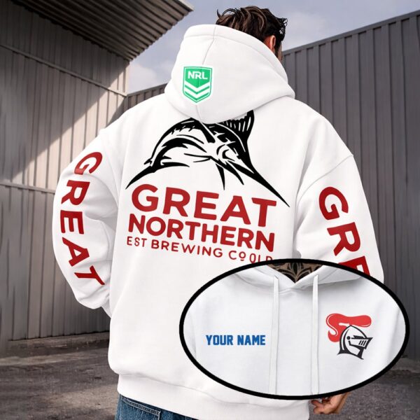 Newcastle Knights NRL x Great Northern White Hoodie Custom Name Gifts For Fan - Limited Edition